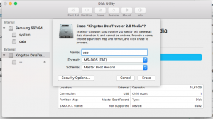 Step by step To format a USB Flash Drive to FAT32 on Mac OS X 