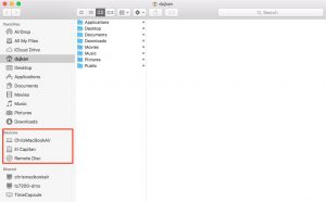 open “Finder Window” and look for all mounted drives under “Devices”