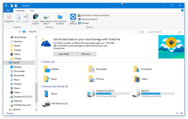 Open the This PC in file explorer.